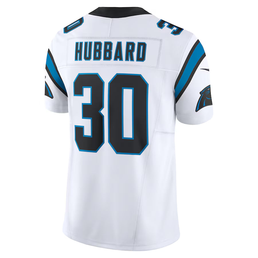 C.Panthers #30 Chuba Hubbard White Vapor F.U.S.E. Limited Jersey Stitched American Football Jerseys
