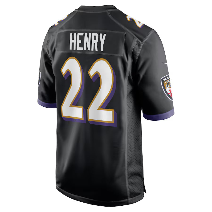 B.Ravens #22 Derrick Henry  Black Game Jersey Stitched American Football Jerseys