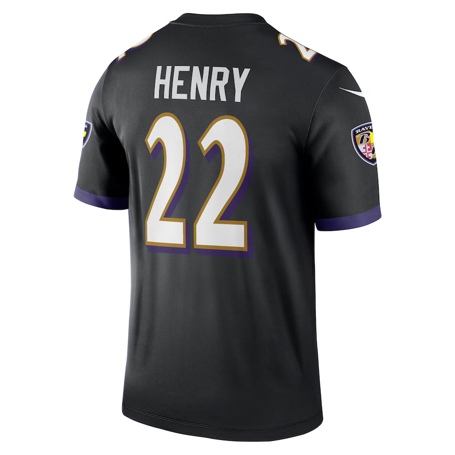 B.Ravens #22 Derrick Henry  Black Game Jersey Stitched American Football Jerseys
