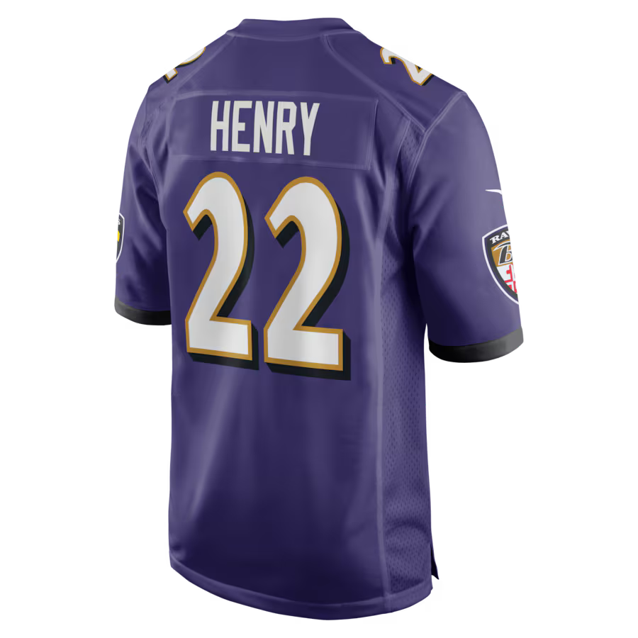 B.Ravens #22 Derrick Henry Purple Game Jersey Stitched American Football Jerseys
