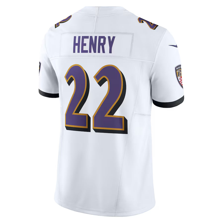 B.Ravens #22 Derrick Henry White Vapor F.U.S.E. Limited Jersey Stitched American Football Jerseys