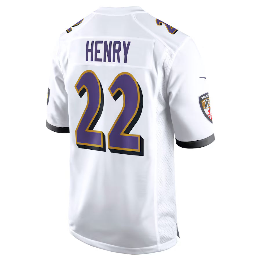 B.Ravens #22 Derrick Henry White Game Jersey Stitched American Football Jerseys