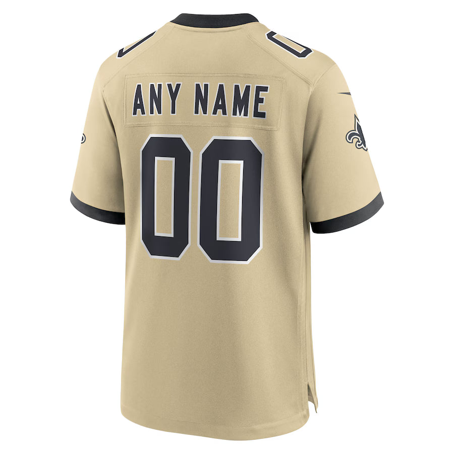 Custom NO.Saints Gold Game Jersey Stitched American Football Jerseys