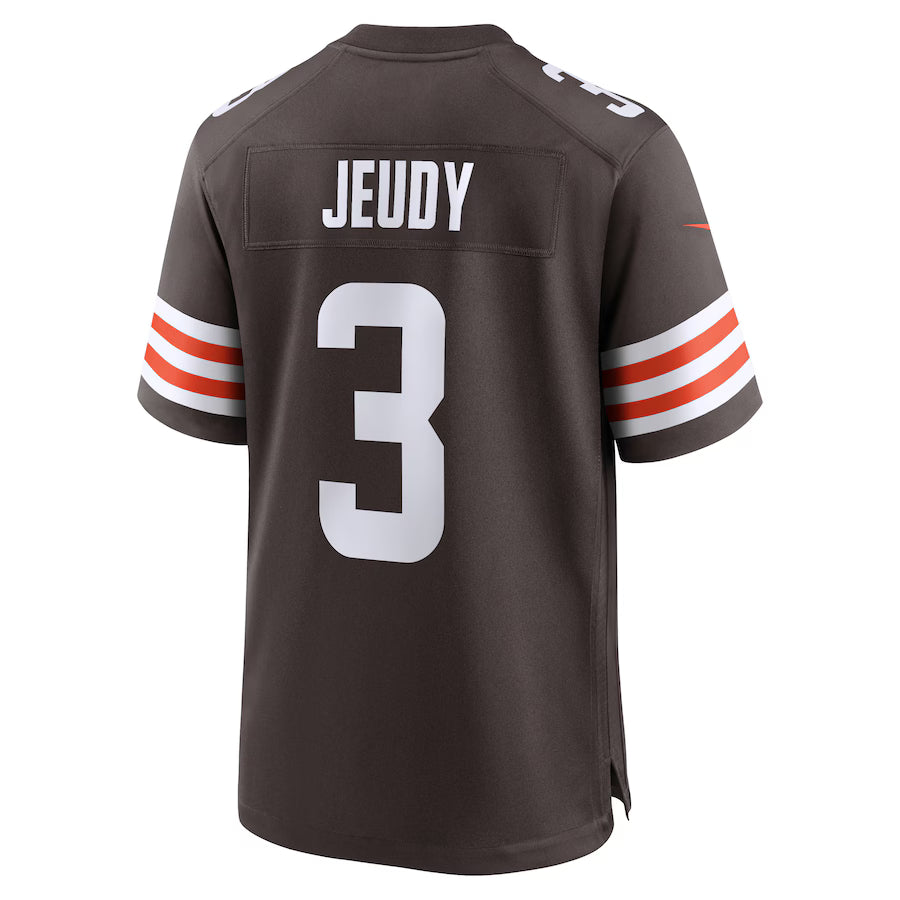 C.Browns #3 Jerry Jeudy Brown Game Jersey Stitched American Football Jerseys