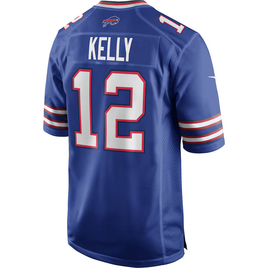 B.Bills #12 Jim Kelly Royal Game Jersey Stitched American Football Jersey