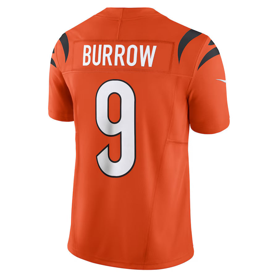 C.Bengals #9 Joe Burrow Orange Vapor F.U.S.E. Limited Jersey Stitched American Football Jerseys