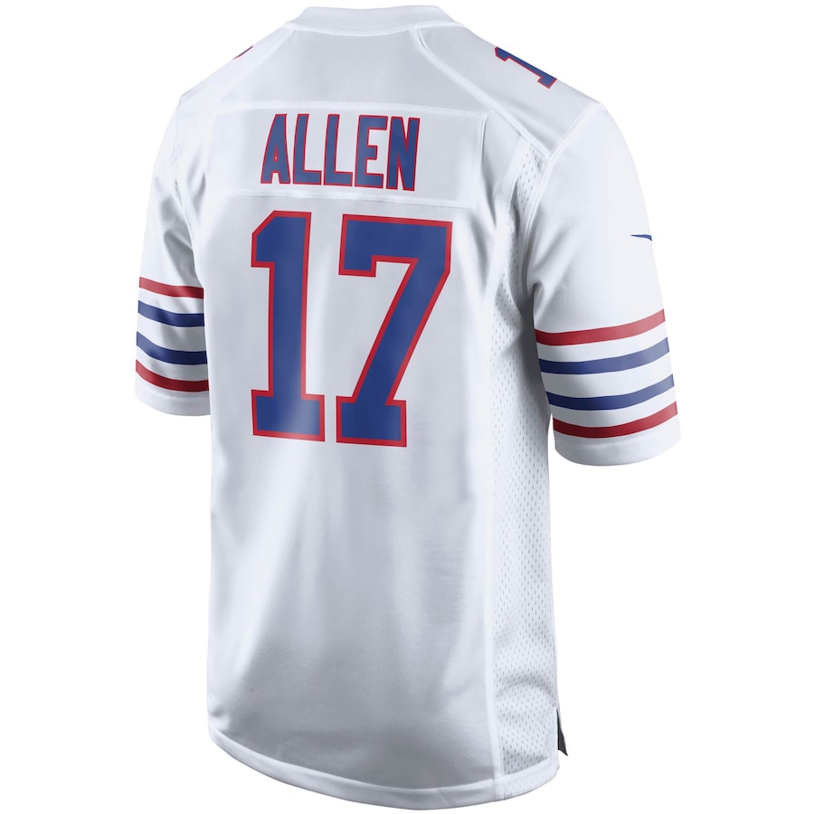 B.Bills #17 Josh Allen White Game Jersey Stitched American Football Jersey