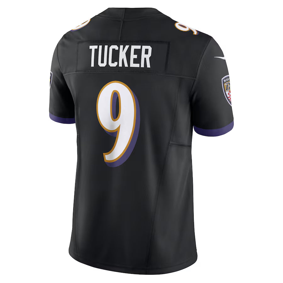 B.Ravens #9 Justin Tucker Black Vapor F.U.S.E. Limited Jersey Stitched American Football Jerseys
