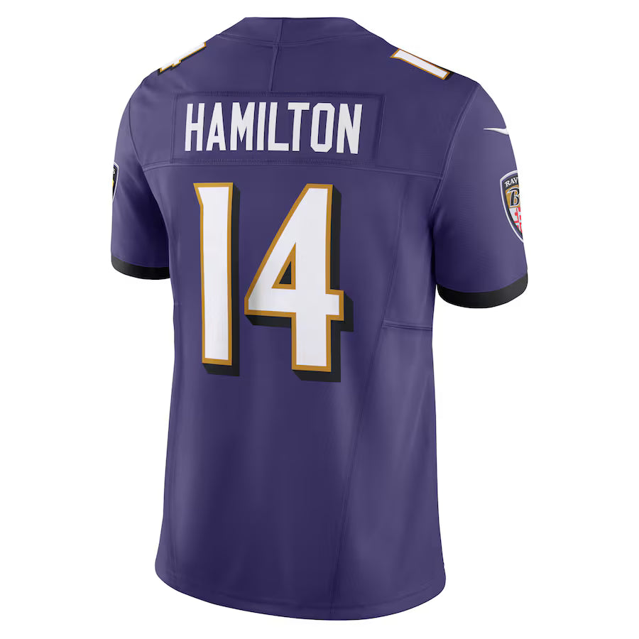 B.Ravens #14 Kyle Hamilton Purple Vapor F.U.S.E. Limited Jersey Stitched American Football Jerseys