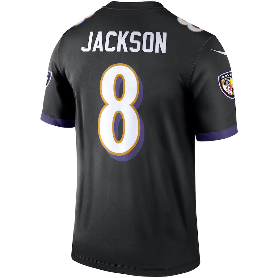 B.Ravens #8 Lamar Jackson Black Game Jersey Stitched American Football Jerseys