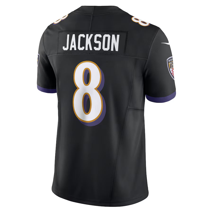 B.Ravens #8 Lamar Jackson Black Vapor F.U.S.E. Limited Jersey Stitched American Football Jerseys