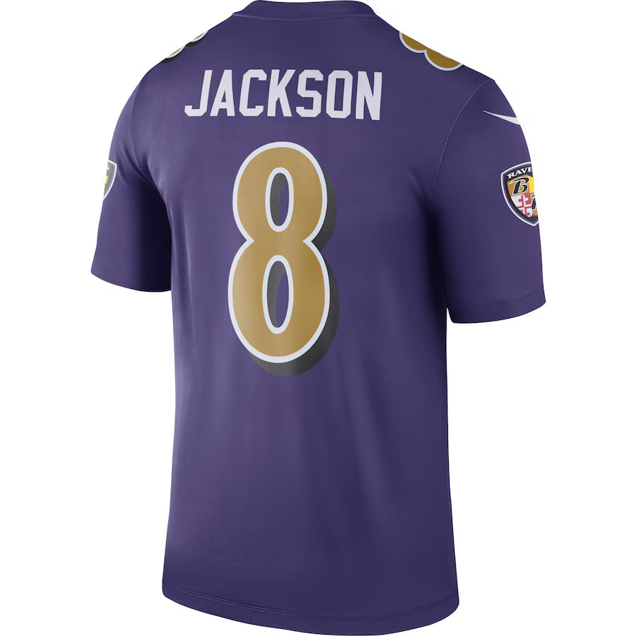 B.Ravens #8 Lamar Jackson Purple Game Jersey Stitched American Football Jerseys