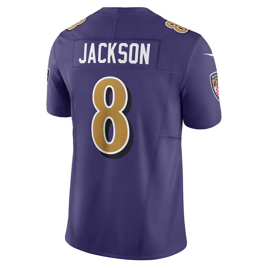 B.Ravens #8 Lamar Jackson  Purple Vapor F.U.S.E. Limited Jersey Stitched American Football Jerseys