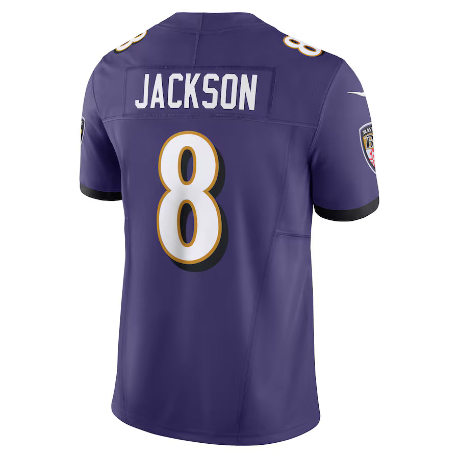 B.Ravens #8 Lamar Jackson  Purple Vapor F.U.S.E. Limited Jersey Stitched American Football Jerseys