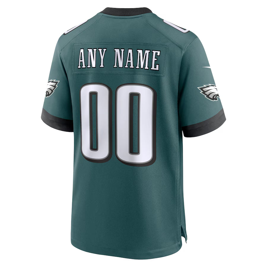 Custom P.Eagles Midnight Green Game Jersey Stitched American Football Jerseys