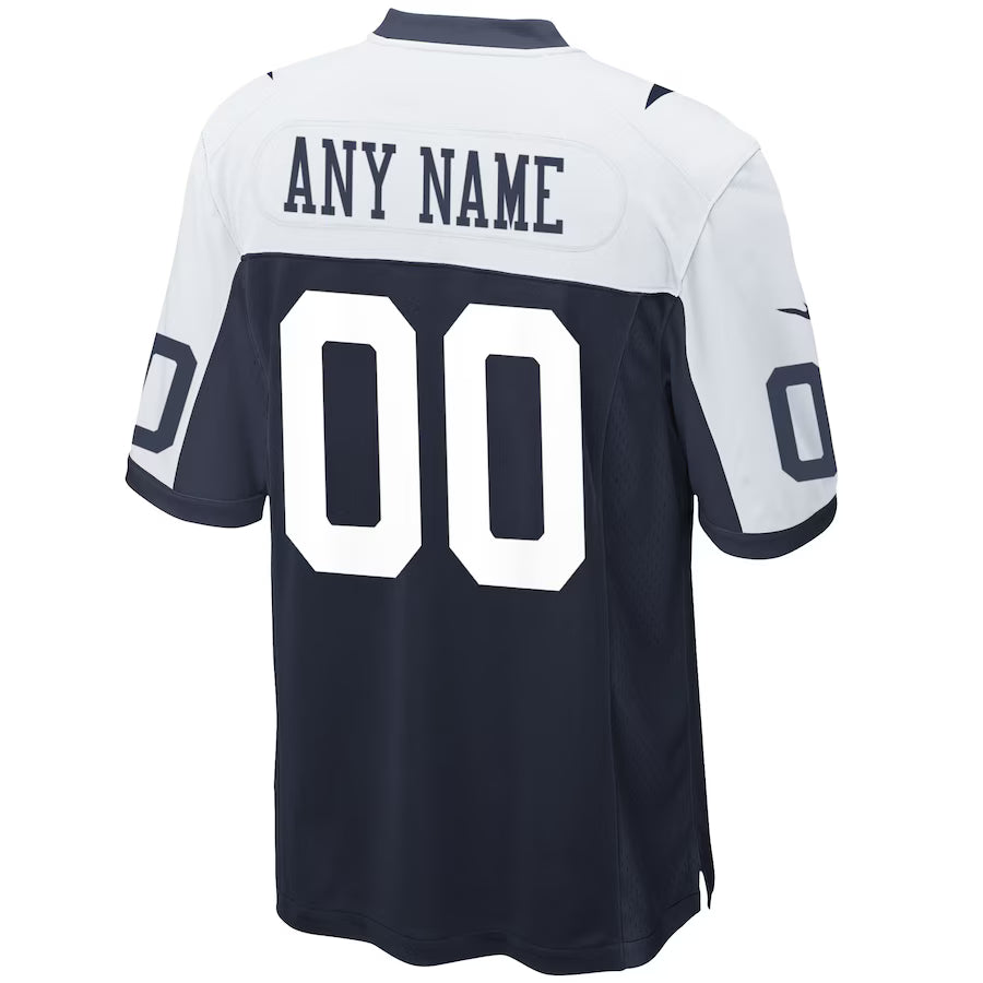 Custom D.Cowboys Navy Game Jersey Stitched American Football Jerseys