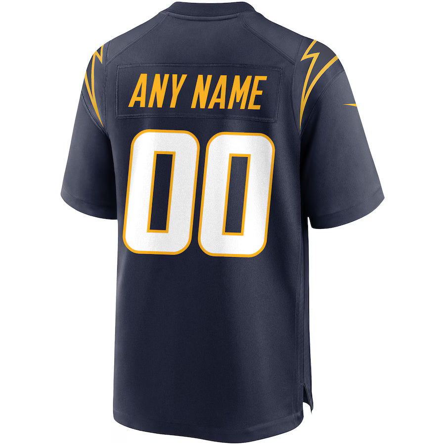 Custom LA.Chargers Navy Game Jersey Stitched American Football Jerseys