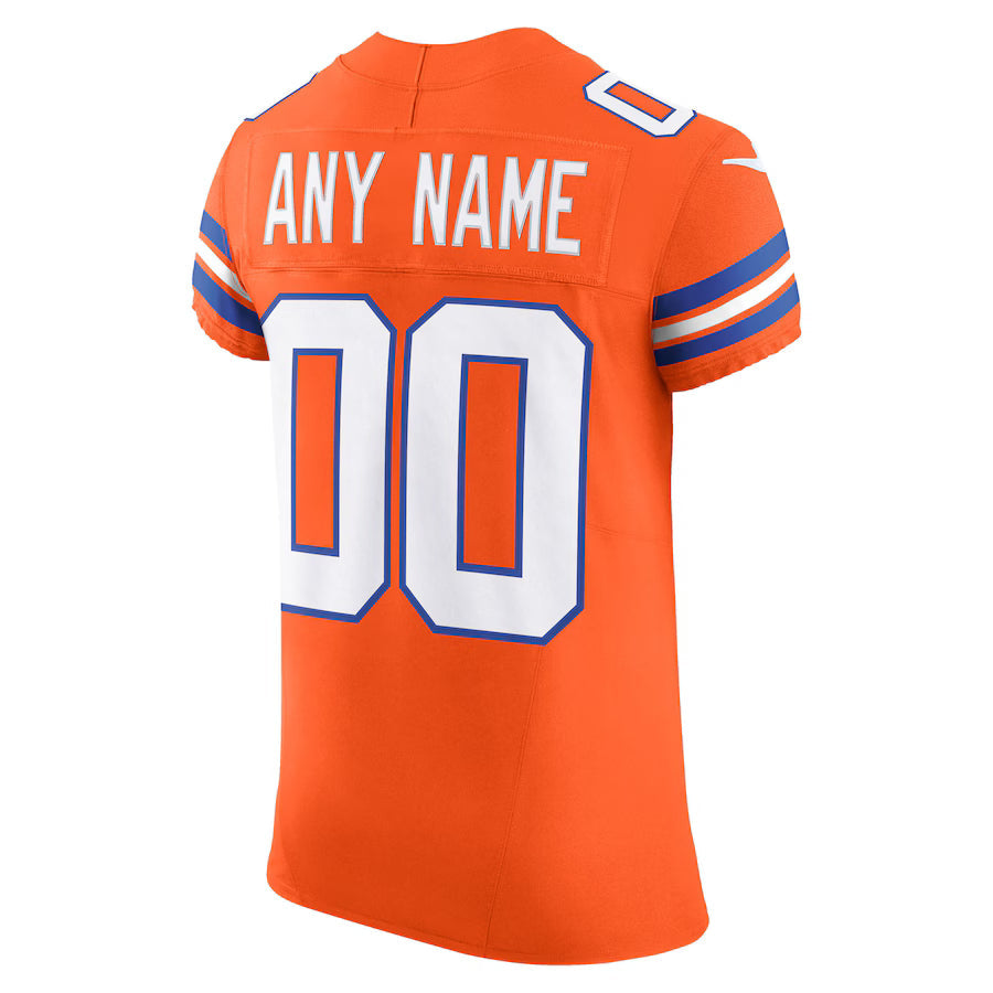 Custom D.Broncos Orange Vapor F.U.S.E. Limited Jersey Stitched American Football Jerseys