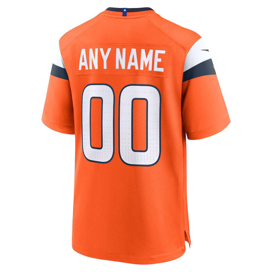 Custom D.Broncos Orange Game Jersey Stitched American Football Jerseys
