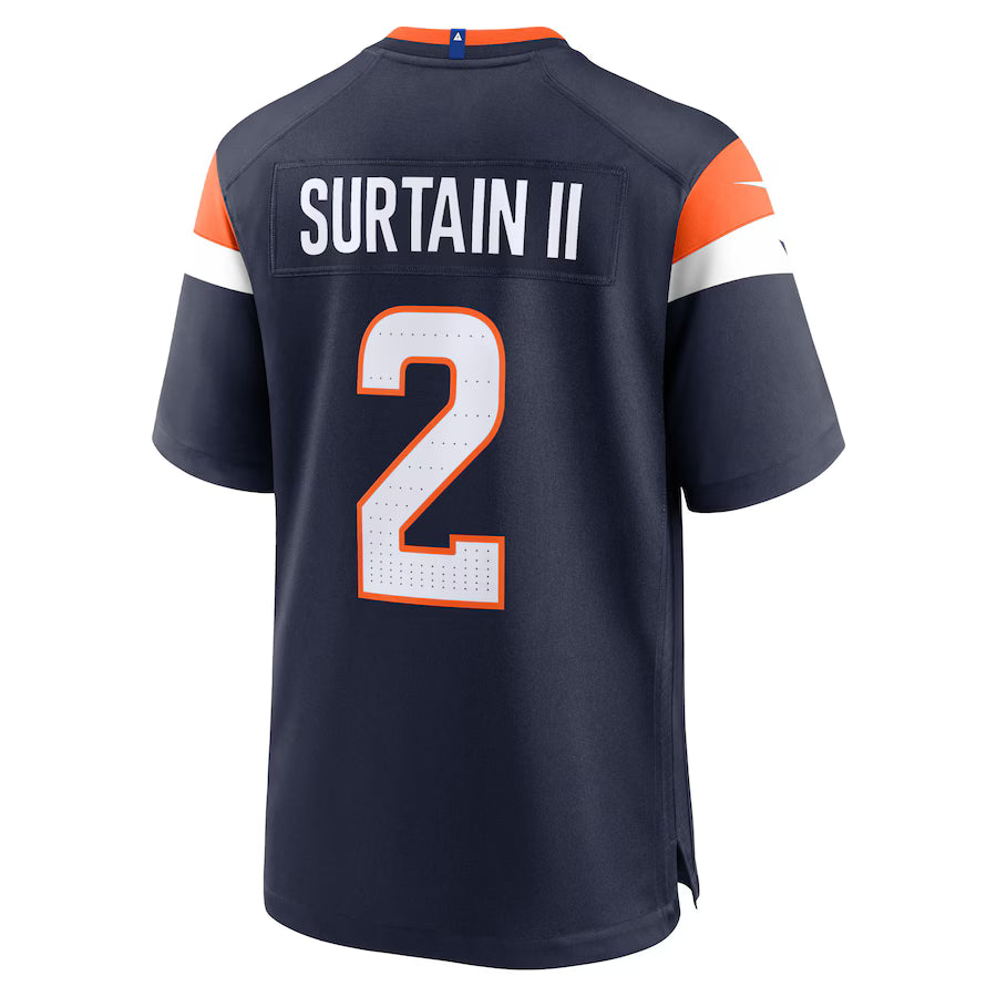 D.Broncos #2 Patrick Surtain II Navy Game Jersey Stitched American Football Jerseys