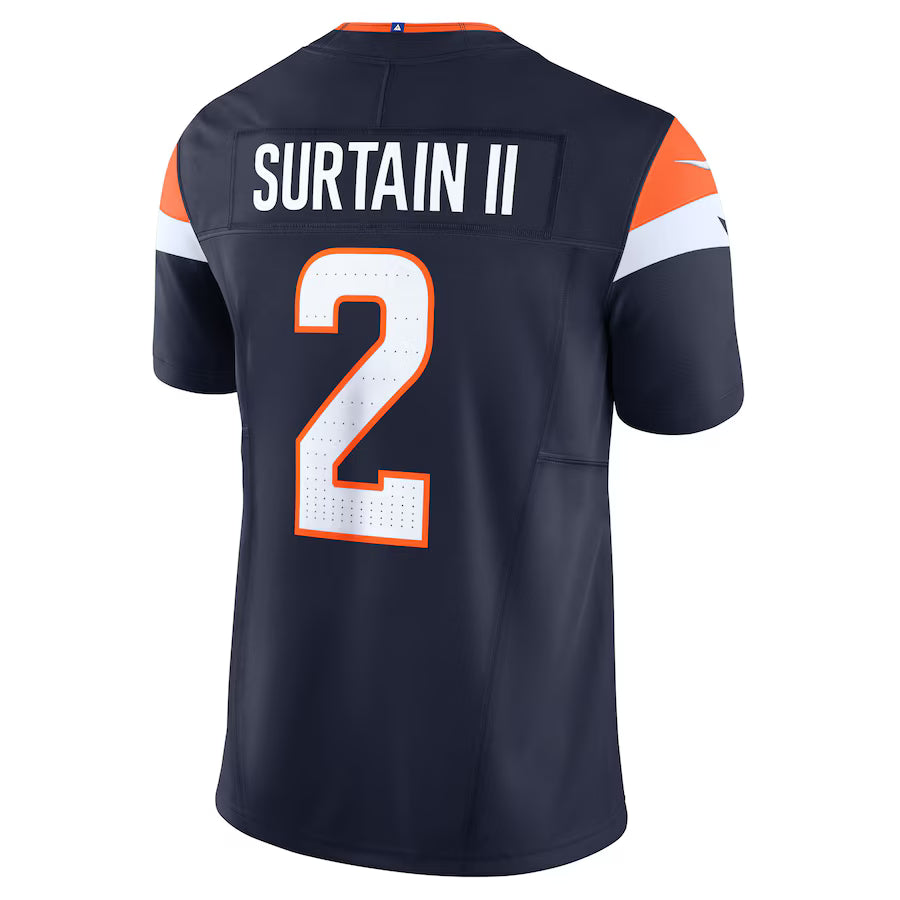 D.Broncos #2 Patrick Surtain II Navy Vapor F.U.S.E. Limited Jersey Stitched American Football Jerseys