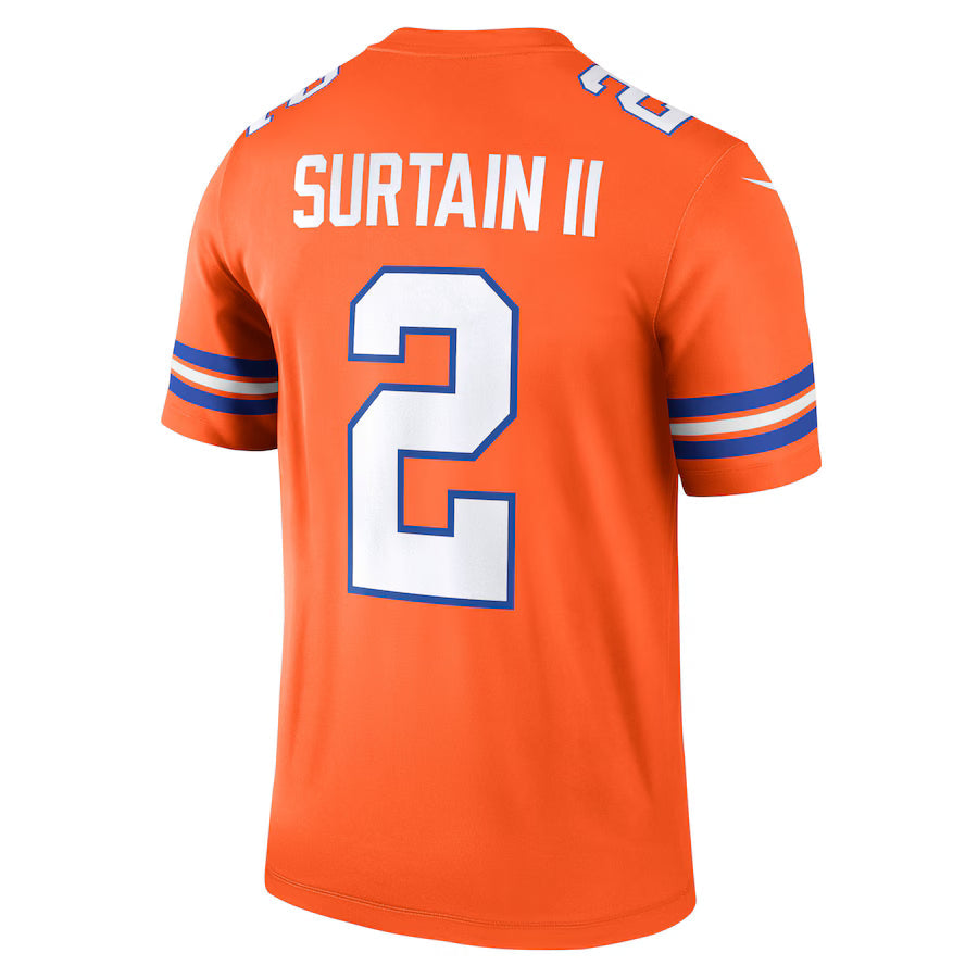 D.Broncos #2 Patrick Surtain II Orange Game Jersey Stitched American Football Jerseys