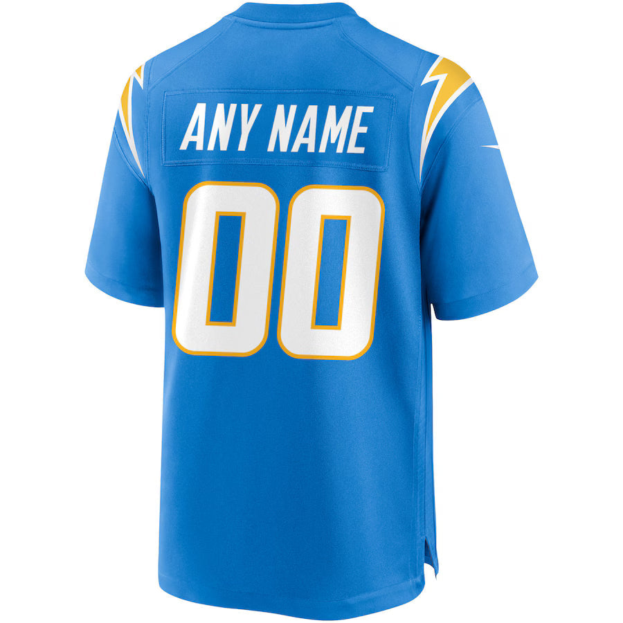Custom LA.Chargers Powder Blue Game Jersey Stitched American Football Jerseys