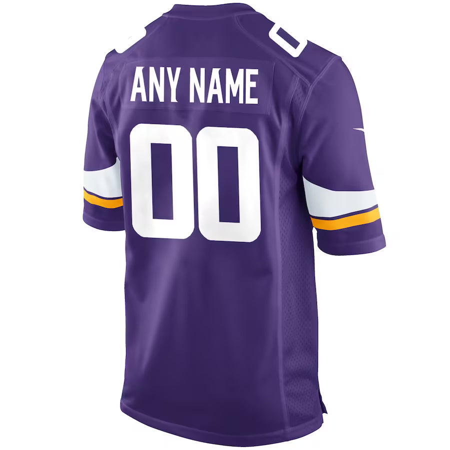 Custom MN.Vikings Purple Game Jersey Stitched American Football Jerseys