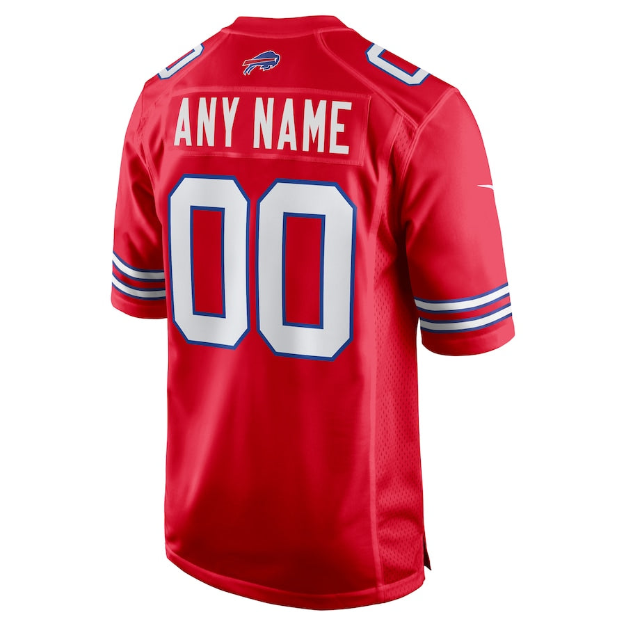 Custom B.Bills Red Game Jersey Stitched American Football Jerseys
