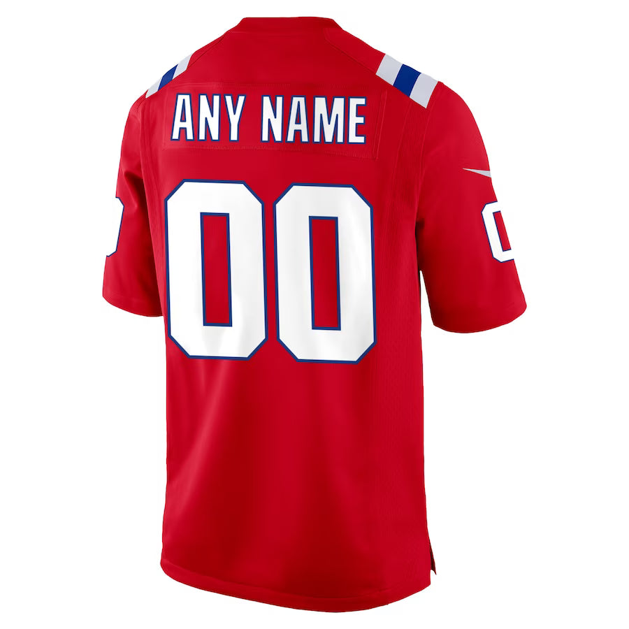 Custom NE.Patriots Red Game Jersey Stitched American Football Jerseys