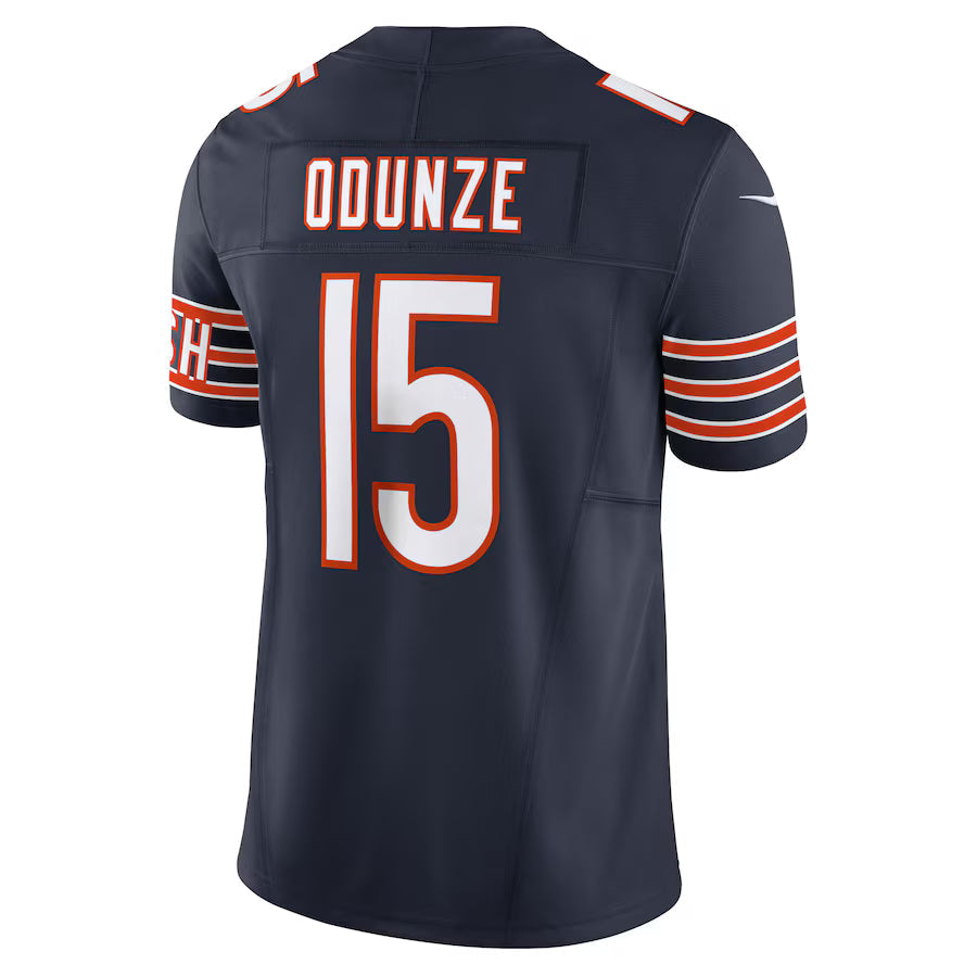 C.Bears #15 Rome Odunze Navy Vapor F.U.S.E. Limited Jersey Stitched American Football Jerseys