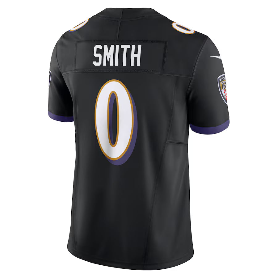 B.Ravens #0 Roquan Smith Black Vapor F.U.S.E. Limited Jersey Stitched American Football Jerseys