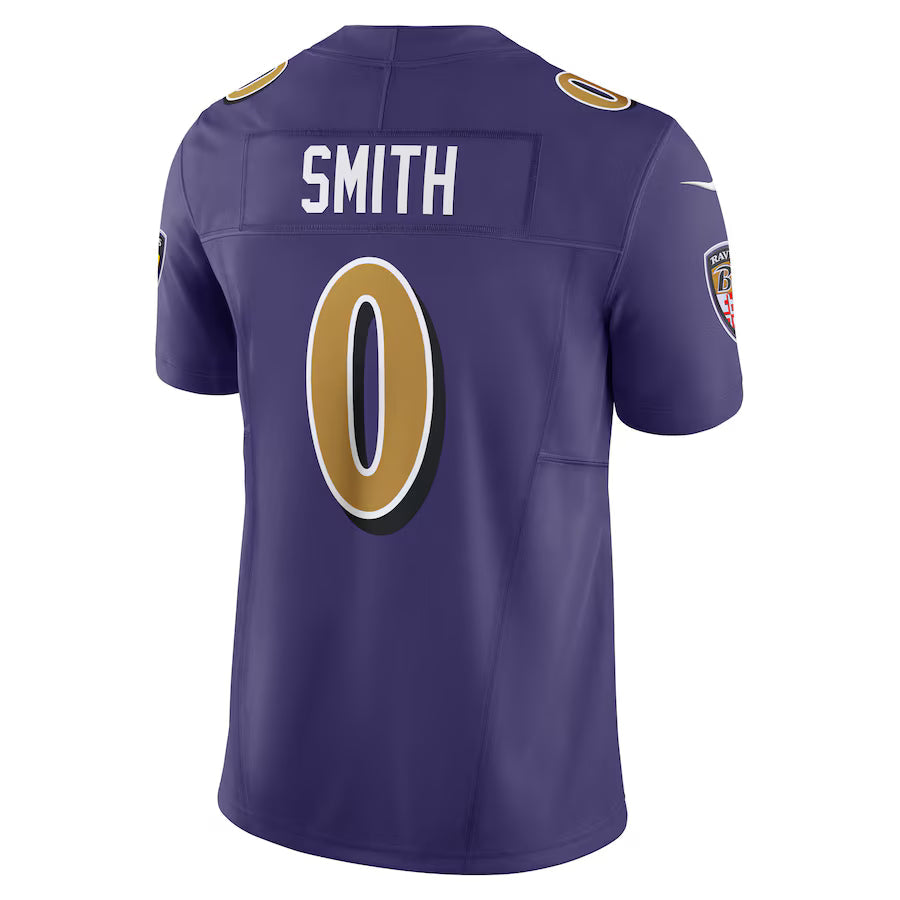 B.Ravens #0 Roquan Smith Purple Vapor F.U.S.E. Limited Jersey Stitched American Football Jerseys