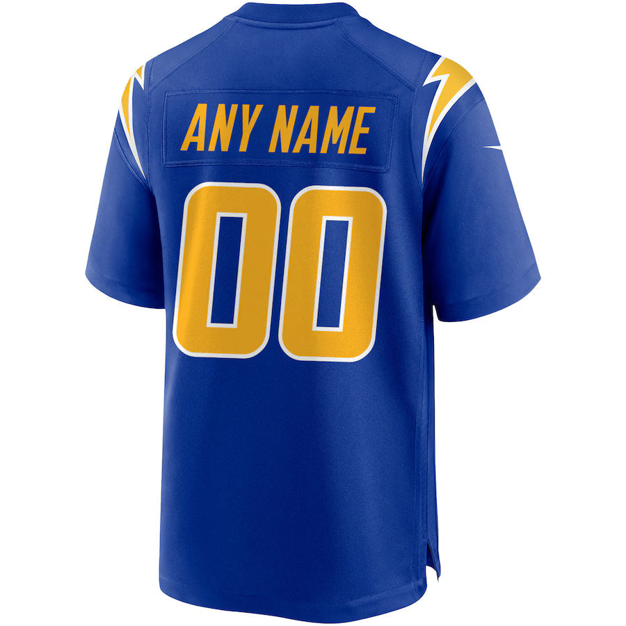 Custom LA.Chargers Royal Game Jersey Stitched American Football Jerseys