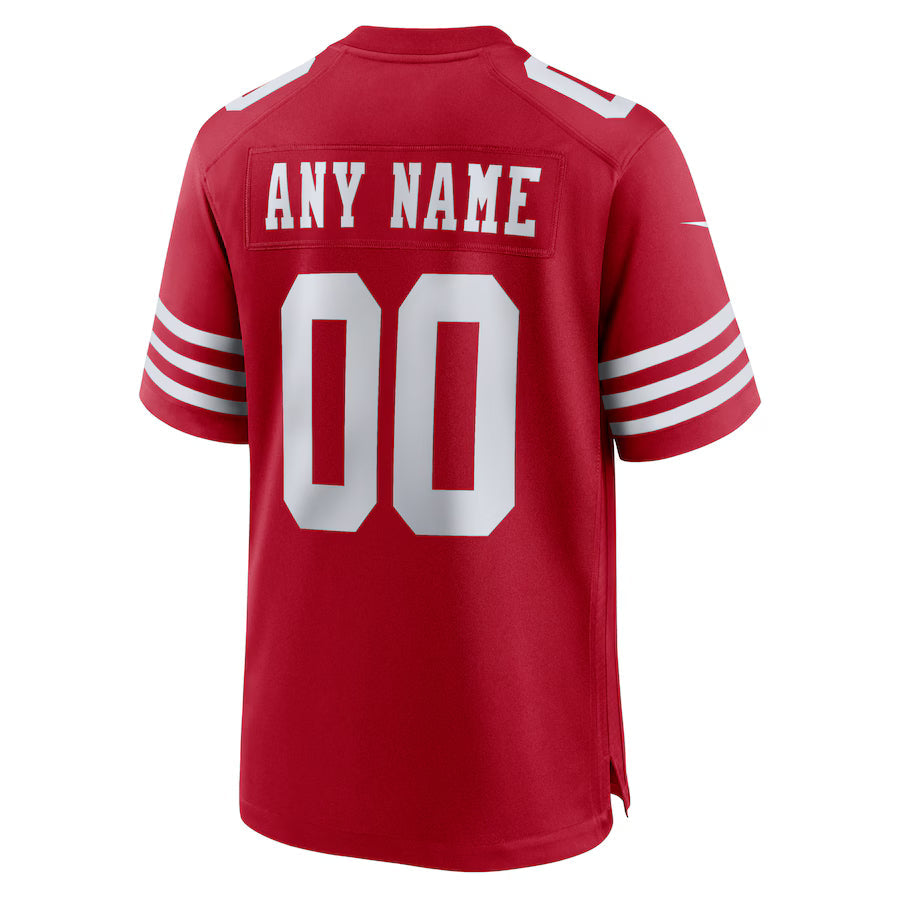 Custom SF.49ers Scarlet Game Jersey Stitched American Football Jerseys