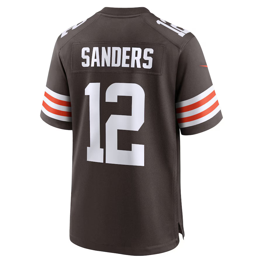C.Browns #12 Shedeur Sanders Brown Vapor F.U.S.E. Limited Stitched Football Jerseys