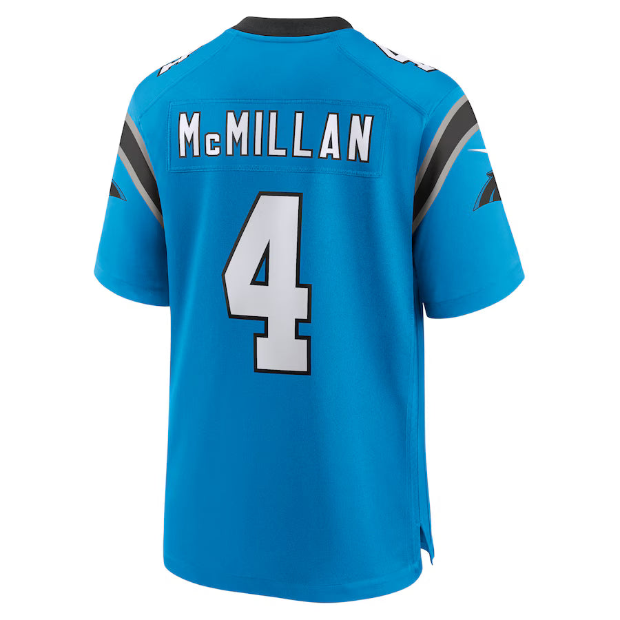 C.Panthers #4 Tetairoa McMillan Blue Game Jersey Stitched American Football Jerseys