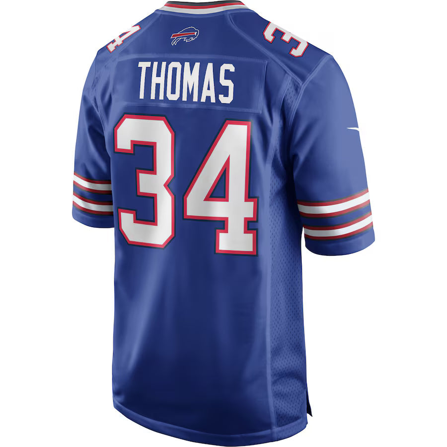 B.Bills #34 Thurman Thomas Royal Game Jersey Stitched American Football Jersey