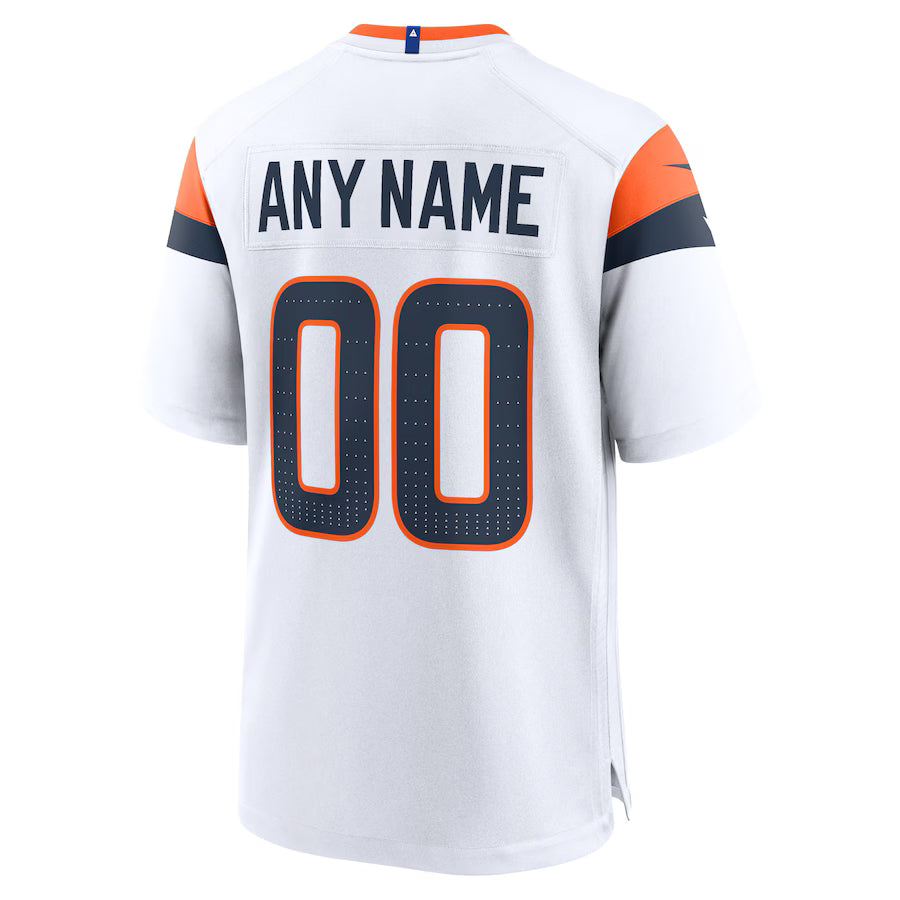 Custom D.Broncos White Game Jersey Stitched American Football Jerseys