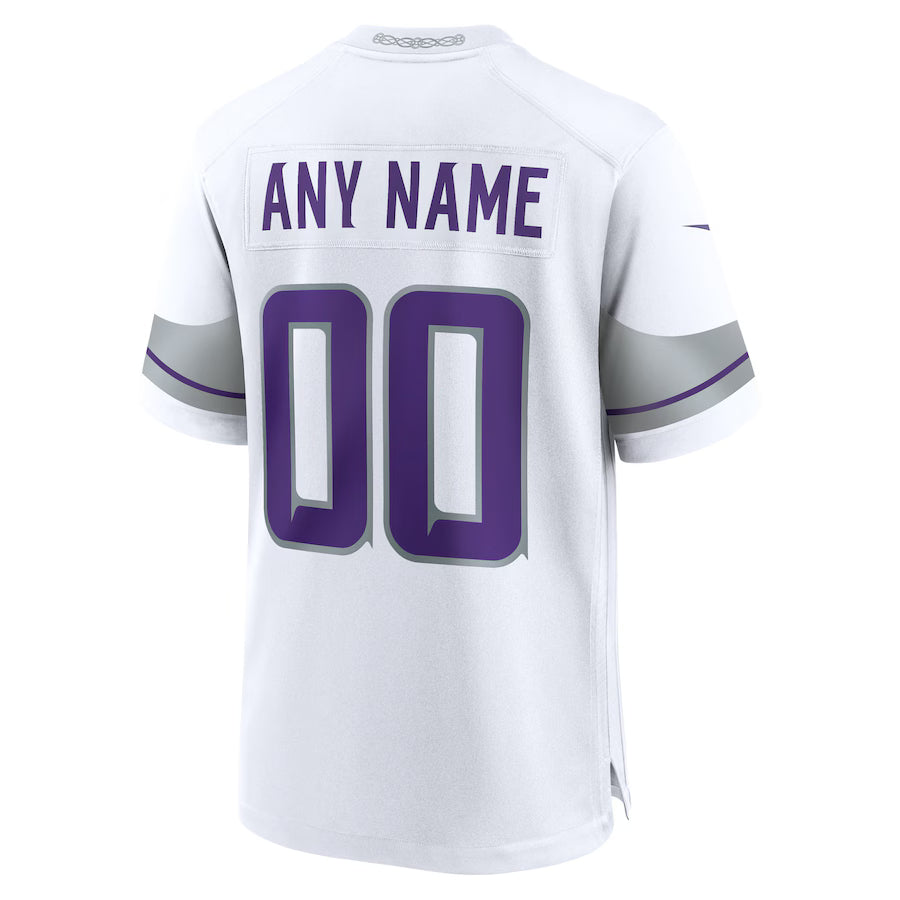 Custom MN.Vikings White Game Jersey Stitched American Football Jerseys