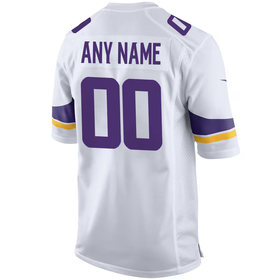 Custom MN.Vikings White Game Jersey Stitched American Football Jerseys