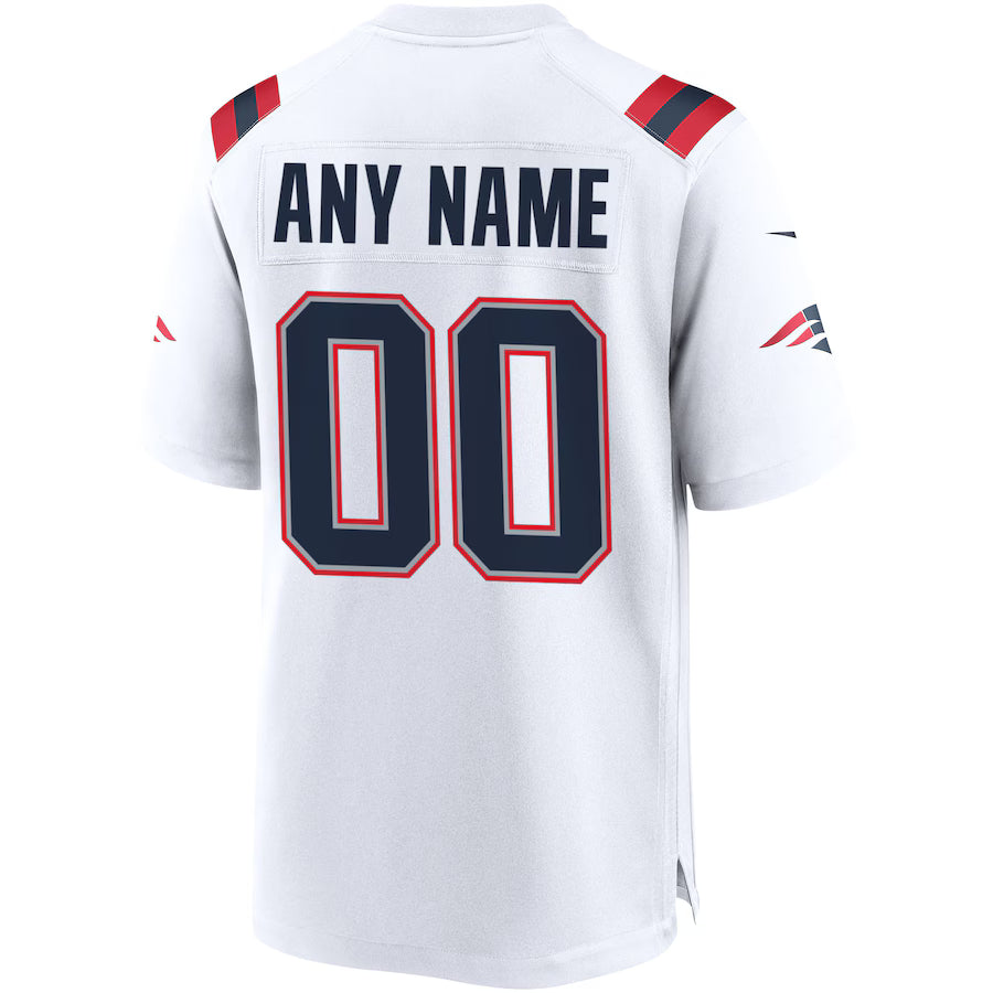 Custom NE.Patriots White Game Jersey Stitched American Football Jerseys