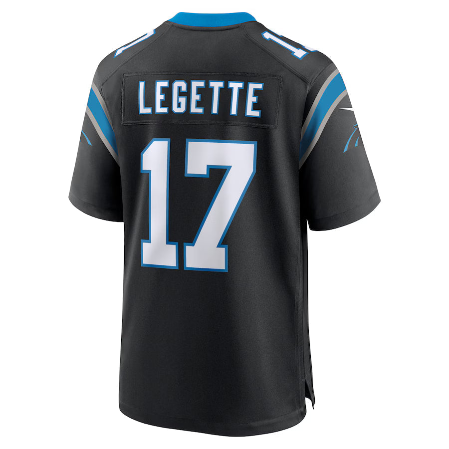 C.Panthers #17 Xavier Legette Black Game Jersey Stitched American Football Jerseys