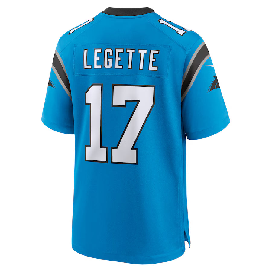 C.Panthers #17 Xavier Legette Blue Game Jersey Stitched American Football Jerseys
