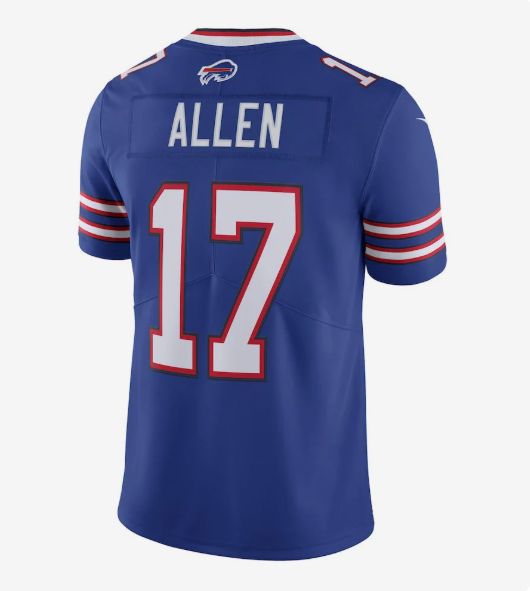 B.Bills #17 Josh Allen Royal Vapor Untouchable Limited Jersey American Stitched Football Jerseys